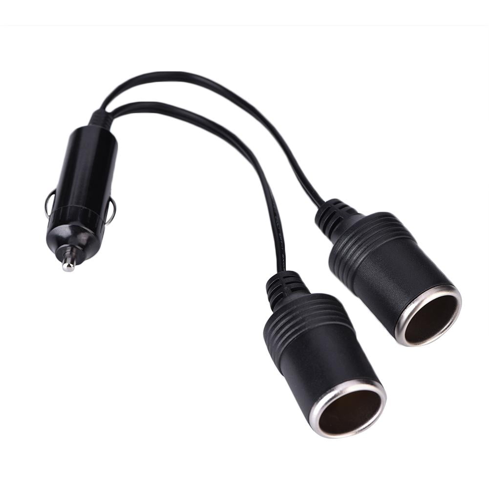 Mgaxyff 12V/24V Car Charger Plug Male to 2Way Female Cigarette Socket