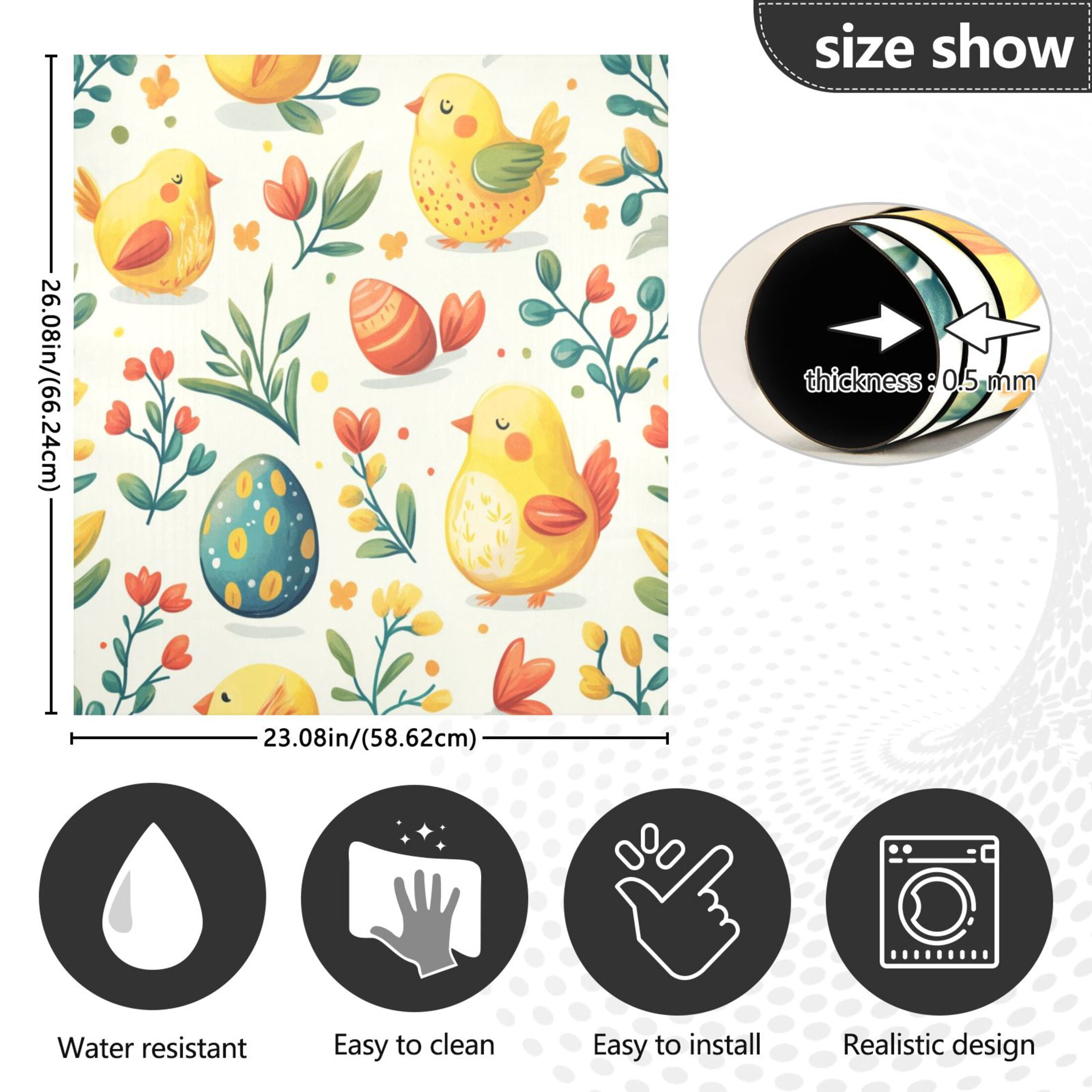 Dishwasher Magnetic Sticker 23x26 Inch Refrigerator Magnetic Sticker Washing Machine Magnetic Sticker Kitchen Panel Magnetic Sticker Home Decor Super Cute Chick