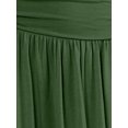 thumbnail image 4 of Fashnice Jupe Longueur Genou Femme Taille Haute Midi Froncée Décontractée Été Vert Armée TG, 4 of 5