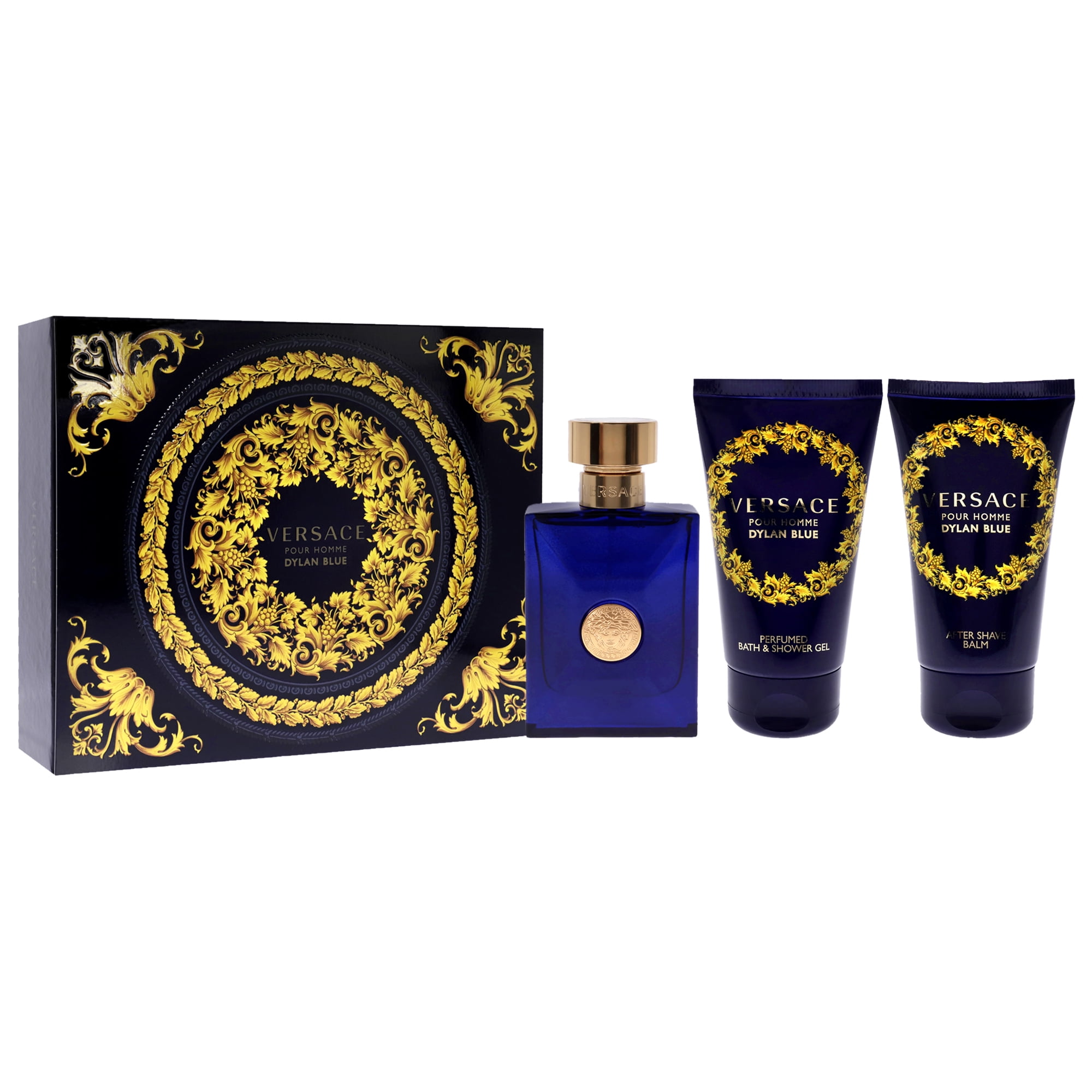 Versace Dylan Blue Pour Homme Cologne GIft Set for Men, 3 Pieces