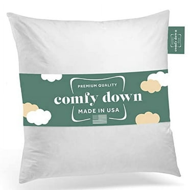 ComfyDown - 95% Feather 5% Down, 12 x 12 Square Decorative Throw Pillow Insert, Sham Stuffer - Made in USA