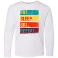 thumbnail image 3 of Inktastic Skiing Eat Sleep Ski Repeat Long Sleeve Youth T-Shirt, 3 of 5