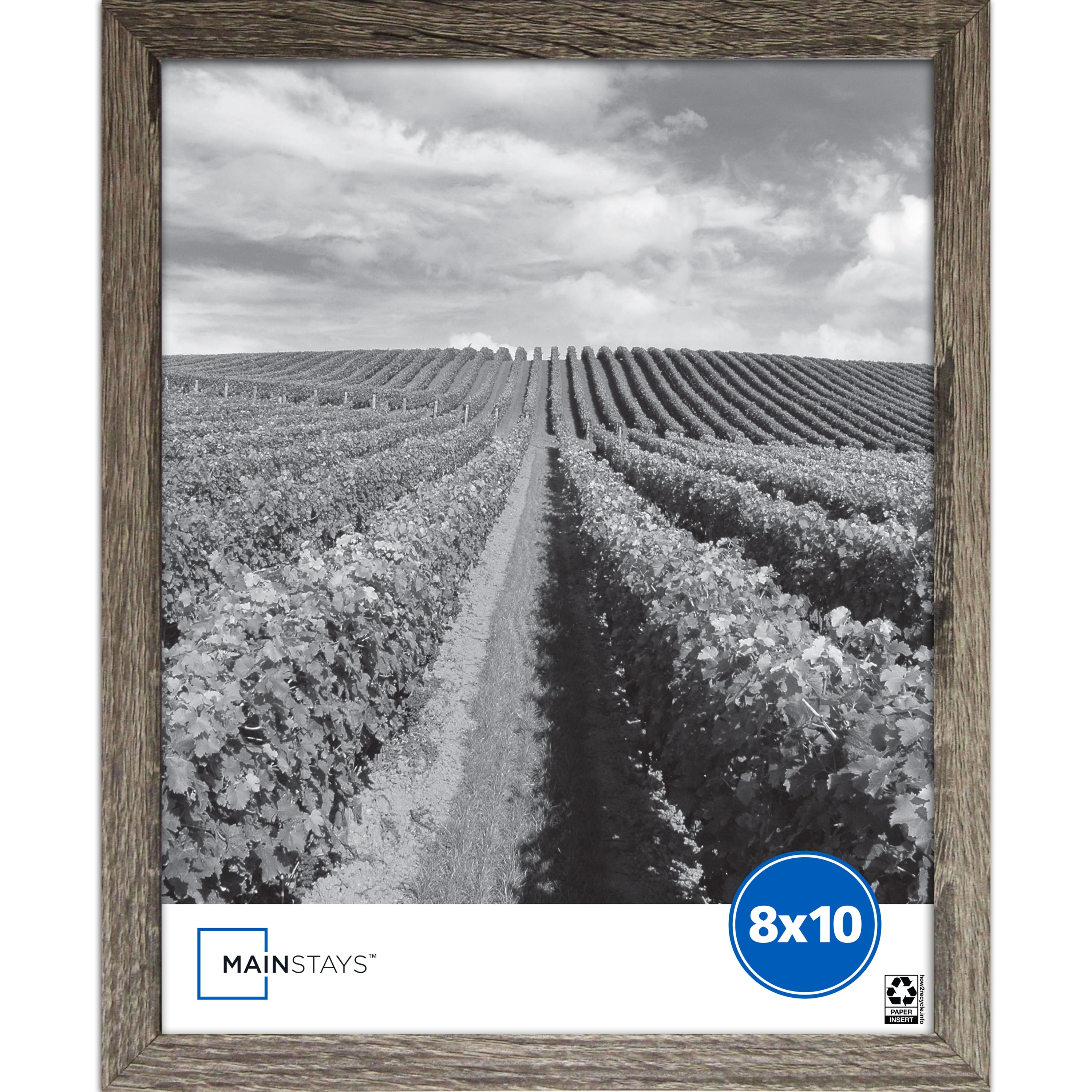 (2 pack) Mainstays 8x10 Rustic Gray Picture Frame for Tabletop & Wall Display