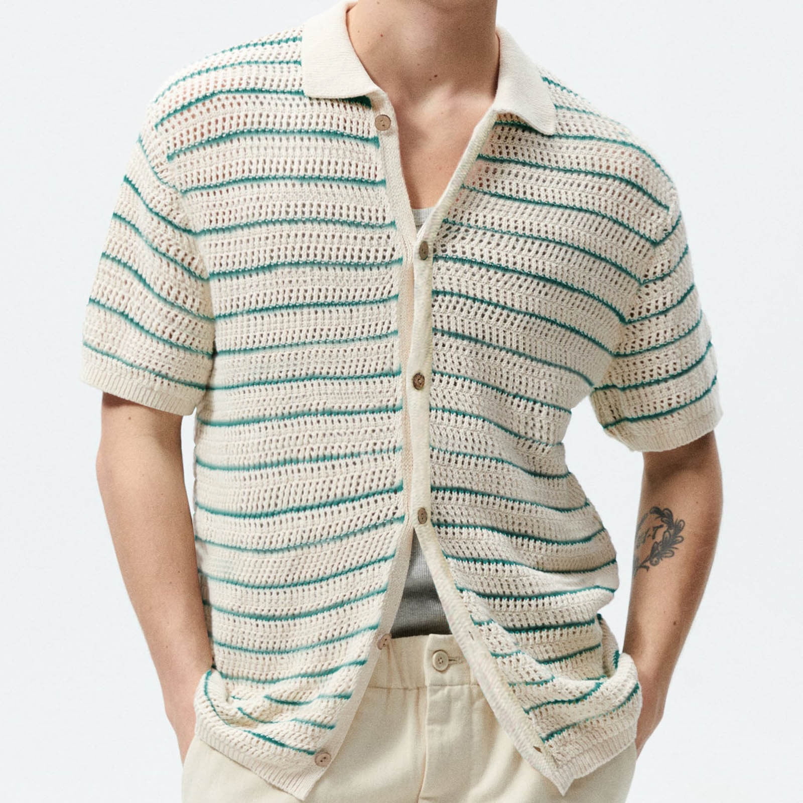 ovy Cotton Shirts (white×brown) shirts | OVY