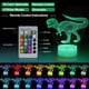 thumbnail image 5 of Lámpara de dinosaurio, luz nocturna 3D de dinosaurio para niños, 16 colores, control táctil inteligente y remoto, luz nocturna LED regulable para dormitorio, juguetes y regalos de cumpleaños para niño, 5 of 5