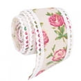 thumbnail image 1 of Flower Stretch, Rose Pattern Anniversary Burlap Roll Flower Ribbon, For Wedding DIY Handmade, 1 of 8