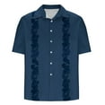 thumbnail image 5 of Zylanna Men's Hawaiian Shirts, Quickly Dry Turndown Collar Casual Short Sleeve Summer Beach Button Down Shirts Navy Size 2XL, 5 of 5