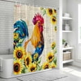thumbnail image 6 of Farmhouse Rooster Shower Curtain, Waterproof Shower Curtains for Bathroom, Vintage Botanical Sunflower Floral Washable Fabric Bathtub Curtain Set Bath Decor with 12 Hooks Stall 36"x72", 6 of 8
