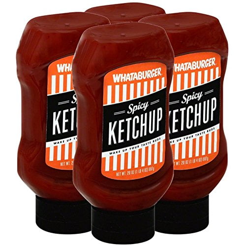 Whataburger Spicy Ketchup, 20 oz. Bottle (Pack of 4)