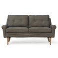 thumbnail image 2 of RST Brands Etson Hand-tipped Aniline Leather Modern 59" Sock Arm Sofa - Pewter, 2 of 7