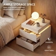 thumbnail image 5 of Lacoo Modern End Table Set of 2 with LED Lights & Charging Station, White Nightstand with 2 Drawers & Upper Storage for Living Room Bedroom, 2 Drawer, 5 of 8