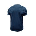 thumbnail image 3 of Fangasis Men Henley Shirt Short Sleeve T Shirts Summer Tops Mens Casual Basic Tee Loose Fit Daily Wear Pullover Royal Blue M, 3 of 4