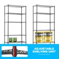 thumbnail image 3 of YRLLENSDAN 5 Tier Metal Shelving Garage Shelving with Wheels 1100LBS Capacity Storage Rack Shelf Wire Rack Shelving Metal Storage Shelves for Kitchen Pantry Garage, Black, 3 of 7