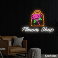 thumbnail image 2 of Craftnamesign Flower Shop Neon Sign, Flower Bag LED Sign,Flower Shop Decor, 2 of 4