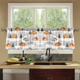thumbnail image 4 of Yayeee Kitchen Curtains Tier Set of 2 Light Filtering 57"x24" Over Sink Window Panels, Orange Snow Houses, 4 of 7