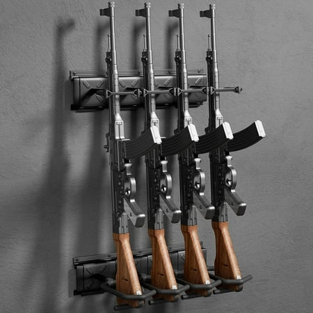 Indoor Gun Rack Heavy Duty Steel Shotgun Rifle Rack with Holds Gun Rack Wall Mount Gun Display Stand Rifle Storage Holder