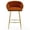 Orange, variant on 26" Counter Height Bar Stool, Velvet Upholstered with Hand-Wave Back, Golden Chrome Base & Footrest, Modern Kitchen Island Stool, Orange