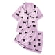thumbnail image 2 of Conjuntos de solapa de manga corta para niños, ropa de dormir de seda sintética para el hogar de verano para niños, conjunto de ropa de dormir para niñas, ropa de dormir de manga corta con lazo de col, 2 of 7