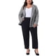 thumbnail image 2 of Blazers Agnes Orinda para mujeres de talla grande, de cuadros, con solapa de muesca, de manga larga, chaquetas de blazer casuales de negocios 4X en negro y blanco, 2 of 6