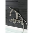 thumbnail image 2 of Kingston Brass AE8158RKX Webb 7-Inch Adjustable Wall Mount Clawfoot Tub Faucet with Knurled Handle and Hand Shower, Brushed Nickel, 2 of 7