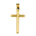thumbnail image 1 of 14k Yellow Gold Shiny Round Tube Cross Pendant, 1 of 1