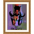 thumbnail image 2 of Stephen Chambers 19x24 Gold Ornate Wood Framed With Double Matting Wall Art Titled - Basquiat Boxer, 2 of 6
