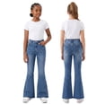 thumbnail image 2 of FEDPOP Baggy Jeans for Girls Wide Leg Ripped High Elastic Waisted Denim Pants Cute Summer Trousers Y2K Streetwear 7-14Y, 2 of 7