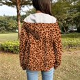 thumbnail image 4 of EnJoCho Girls Leopard Print Hoodie Zip Up Full Zip Hooded Sweatshirt Jacket Long Sleeve Fleece Lined Casual Fall Winter Coat with Pockets for Kids Teens, 4 of 6