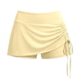 thumbnail image 4 of Aihuaihua Mini Skirts for Women Bodycon Casual Mini Skirts Adjust Drawstring Ruched Short Skirt Micro Club Skirt Yellow S, 4 of 7