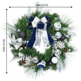 thumbnail image 2 of 24 inch Wreath with 20 LED Lights Timer, Battery Operated Wreath with Ball Ornaments Berries Pine Cones, 2 of 9