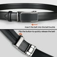 thumbnail image 5 of Maikun Leather Belt for Men Automatic Buckle Ratchet Belt Quick Release Adjustable Dress Casual Belts, 5 of 6