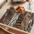 thumbnail image 3 of Animals Printed Striped Placemats Set of 8 Rustic Country Zebra Textured Place Mats Indoor Wipeable Table Mats Washable Cloth Dining Table Placemats for Kitchen Holiday Party Home Decor 13x19 Inch, 3 of 9