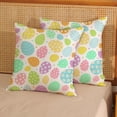 thumbnail image 2 of Easter Pillow Covers 18x18 Set of 2, Easter Colorful Egg Throw Pillows Outdoor Spring Farmhouse Pillow Case Easter Decorations for Home Couch Sofa, 2 of 6