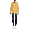 thumbnail image 5 of Time and Tru Women's Waffle Pullover Top, 5 of 5