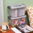 thumbnail image 4 of Citylife Small Kids Toy Organizer Plastic 5.3 Qt Storage Bin, Gray, 4 Count, 4 of 5