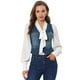thumbnail image 3 of Allegra K Chaleco de mezclilla para mujer con cuello en V y botones sin mangas, informal, chaqueta vaquera Azul oscuro L, 3 of 5