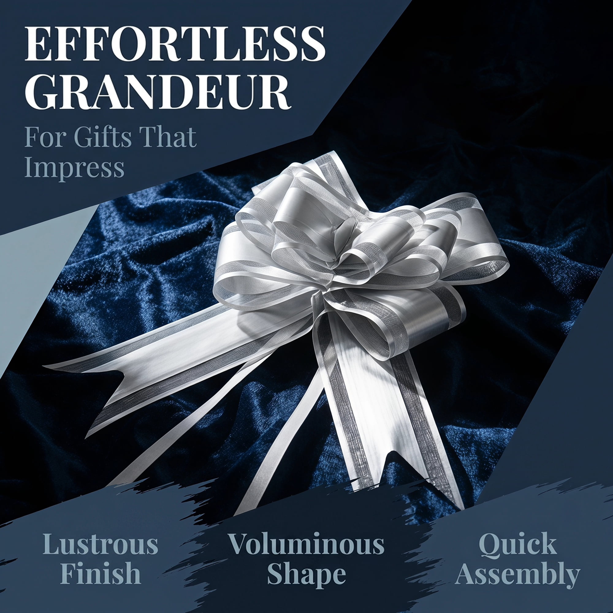 Unique Bargains Elegant Smooth Instant Pull String Flower Bows for Gift Wrapping Silver