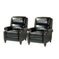 thumbnail image 2 of 14 Karat Home Leoncio Genuine Leather Cigar Recliner with Nail Head Trim Set of 2 in Black, 2 of 11
