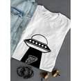 thumbnail image 3 of Alien Pizza Graphic Women White T-Shirt, Female x-Large, 3 of 4