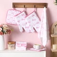 thumbnail image 4 of 8 Pcs Pink Bows Kitchen Towels Pot Holders and Oven Mitt Set Coquette Kitchen Accessories 4 Dish Towels 2 Absorbent Square Potholders 2 Heat Resistant Glove for Cooking Baking Home Gifting, 4 of 6