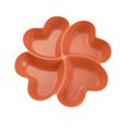 thumbnail image 1 of Plateau de Service en Paille de Blé Incassable à 4 Compartiments en Forme de Trèfle à Quatre Feuilles pour Collations orange, 1 of 6