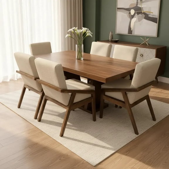 Comedor 6 Sillas Salvanto Kinea Chapa De Parota 160x100 cm