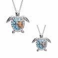 thumbnail image 4 of ufehgfjh Blue Opal Sea Turtle Pendant Necklace Silver Created Birthstone Turtle Jewelry for Women Beach Gift Necklace Ocean Inspired Dainty Pendant Everyday Wear, 4 of 9