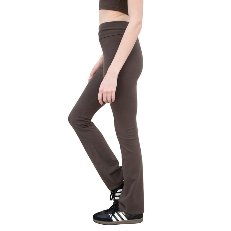 Fleece Lined Flare Leggings Womens Warm Thermal High Waisted