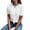 White, variant on Womens Shirts Round Neck Ruffle Short Sleeve Pleated Pullover Tops Summer Blouse Flutter Sleeve Detail Lightweight Textured Material Straight Hemline Plain Design Red 2XL