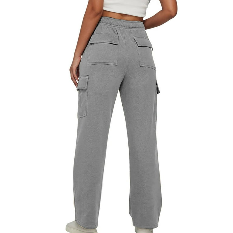 AKOEE Women's High Waisted Stretch Cargo Sweatpants with Multi Pockets  Tapered Leg Ankle Length Athletic Pants (X-Small, Brown) 