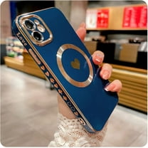 for iPhone 11 Case Compatible with MagSafe, Luxury Love Heart Soft Phone Case, Full Camera Lens Protection Magnetic Case for iPhone 11 for Women Girls (6.1") - Blue