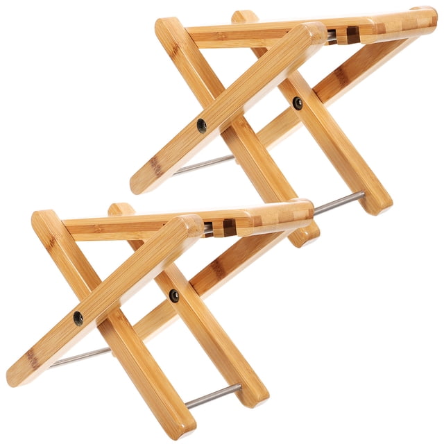 OULII 2 Pcs Tabouret de Toilette pour Adultes Support de Squat en Bambou Supportant la Charge Quotidienne