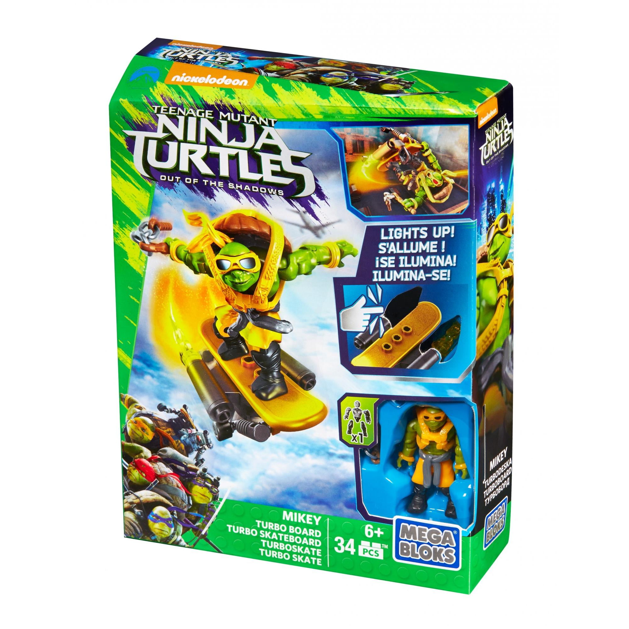 Teenage Mutant Ninja Turtles Mikey Turbo Board Mega Bloks Out of the Shadows 