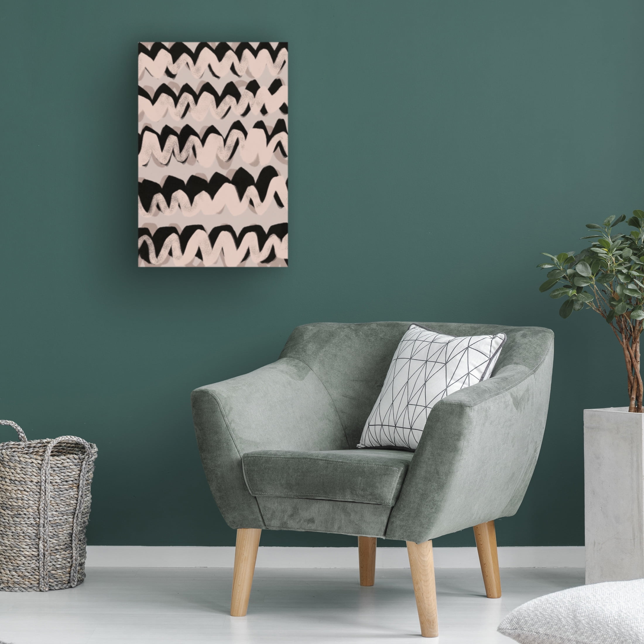 Canvas Wall Art - Treechild 'Sprayed Beige Waves Pattern' Wall Art for Living Room, Bedroom, or Office D?cor by Trademark Fine Art - 16 x 24 Inches